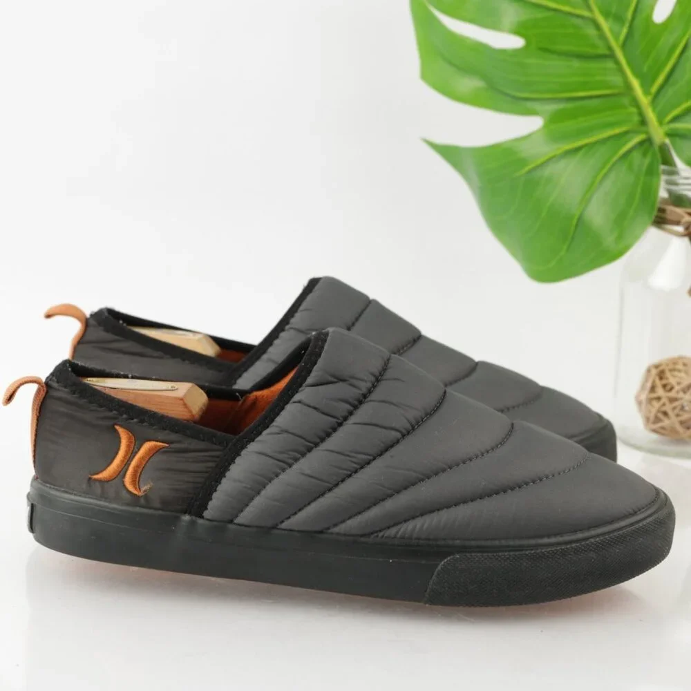 Hurley‎ Mens Puff Chukka Slip On Shoe Size 8.5 Gray Nylon Quilted Casual Winter
